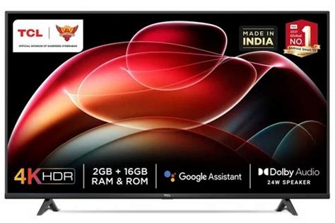 TCL 43 inches 4K Ultra HD Certified Android Smart LED TV 43P617 at Rs ...