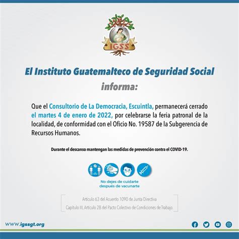 Aviso El Instituto Guatemalteco De Seguridad Social Informa