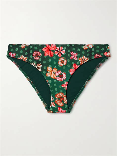Ulla Johnson Dani Printed Bikini Briefs In Green ModeSens