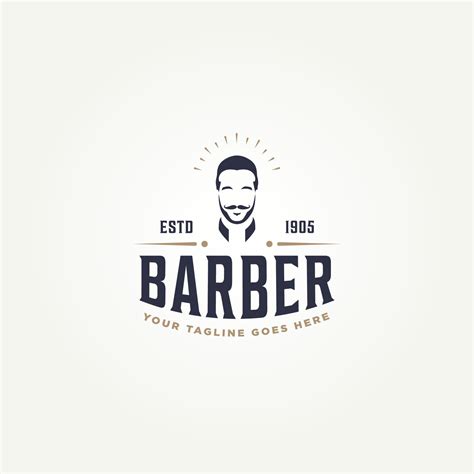 vintage retro barbershop typography logo template vector illustration
