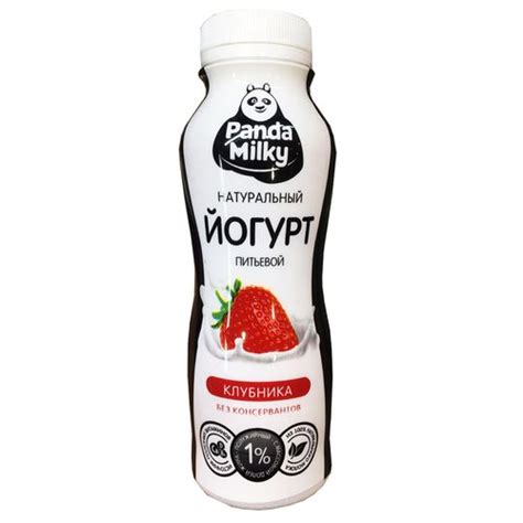 Йогурт питьевой Panda Milky натуральный Клубника 1%, 330г - Lochin