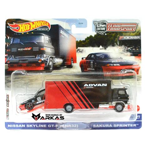 HOT WHEELS CARS FLF M TEAM TRANSPORT AST NISSAN SKYLINE GT R BNR SAKURA