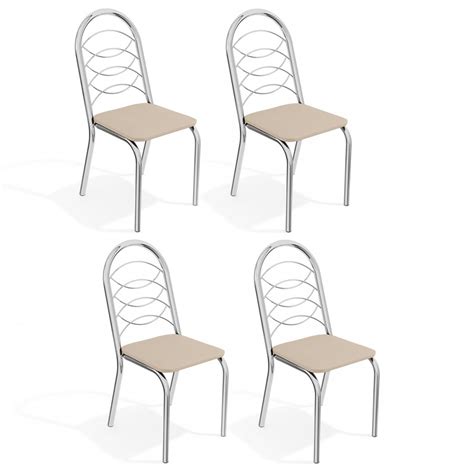 Cadeiras Kit Cadeiras Holanda Cromada Nude Kappesberg