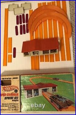 Car Track Set Vintage Hot Wheels Super Charger Sprint Set Withbox No Car 1968