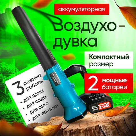 Воздуходувка аккумуляторная / Пылесос садовый / Снегоочиститель с 2 ...