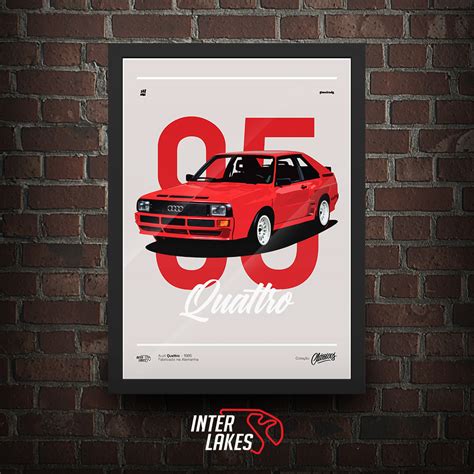 QUADRO DECORATIVO CARRO AUDI QUATTRO 1985 SÉRIE CLÁSSICOS