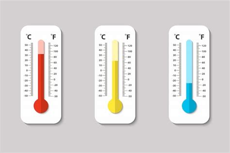 Premium Vector Celsius And Fahrenheit Meteorology Thermometers