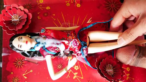 Chinese New Year Barbie In Cheongsam Satin Dress Cum Blasted Gay Man