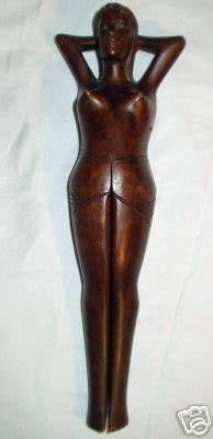 Vintage Nude Art Deco Wood Wooden Lady Nutcracker