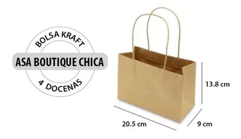 Bolsa De Papel Kraft Asa Boutique Chica Docenas Env O Gratis