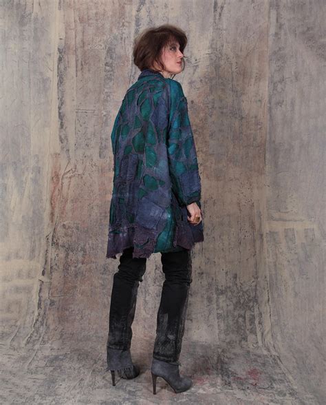 Art-to-Wear by Tatiana Palnitska - 'peacock feathers' oversized highly
