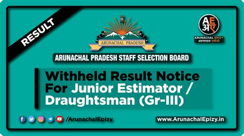 Withheld Result Notice For Junior Estimator Draughtsman Gr Iii