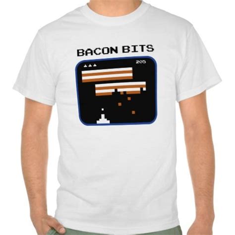 Bacon Bits Retro Video Game Shirt Light Video Game T Shirts Gaming