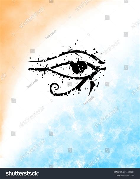 Ancient Eye Ancient Egyptian Dual Background Stock Illustration