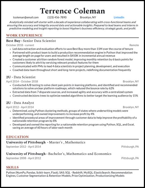 Mastering In Formatting Your Data Scientist Resume For Ultimate Success