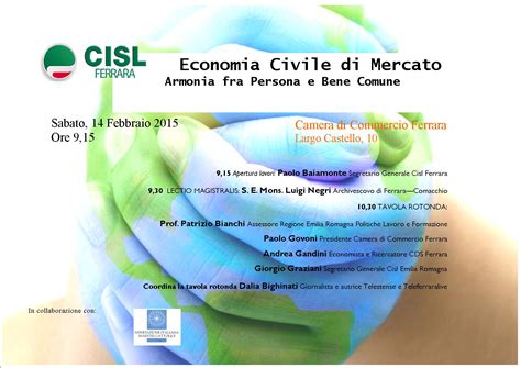 Copertina Economia Civile Cisl Ferrara Confederazione Italiana