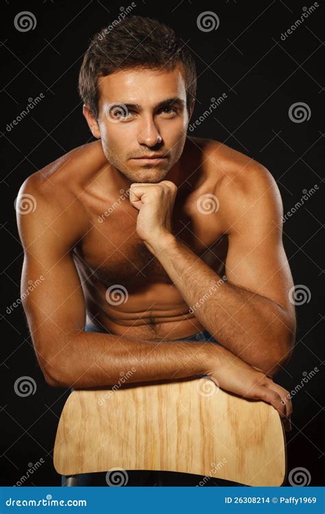 Handsome Muscular Man Shirtless Stock Photo Image Of Fitness