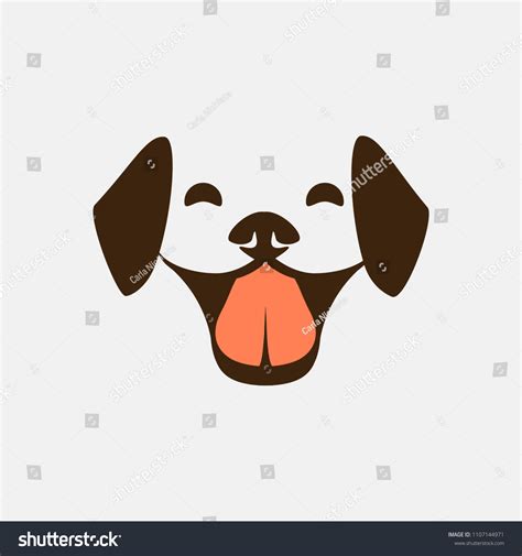 Smiling Dog Face Logo Icon Vector Stock Vector Royalty Free