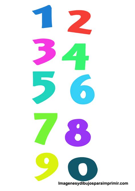 Numeros De Colores Imagenes Y Dibujos Para Imprimir