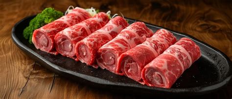 Premium Photo Image Of Sliced Fatty Beef Roll For Hot Pot