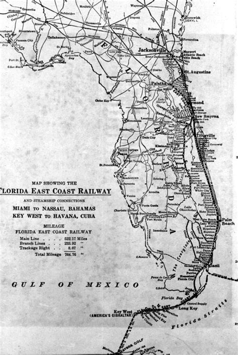 Florida Memory • Map Showing The Florida East Coast Railway And