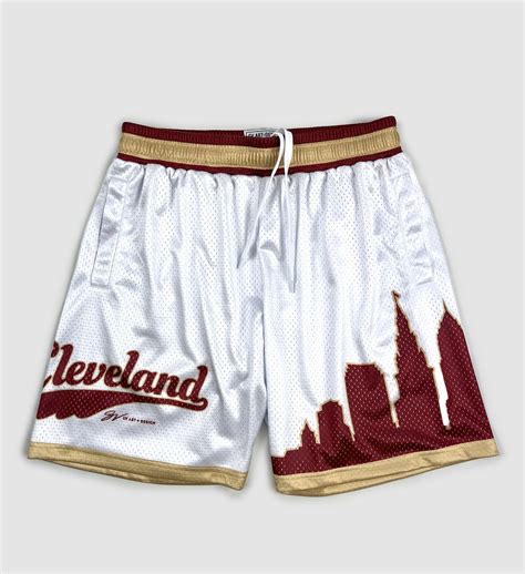 limited edition white cleveland basketball shorts