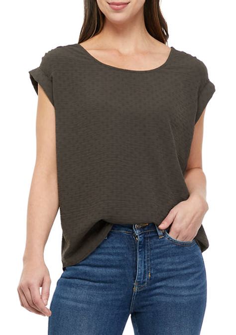 Wonderly Short Sleeve Airflow U Neck Woven Top On Sale At Belk