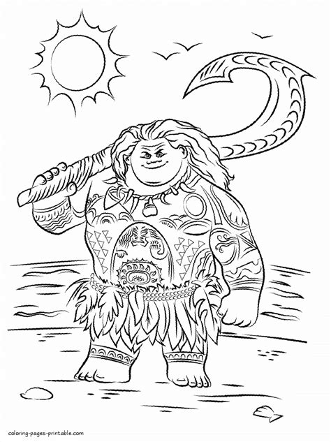 Coloring Pages Moana Maui