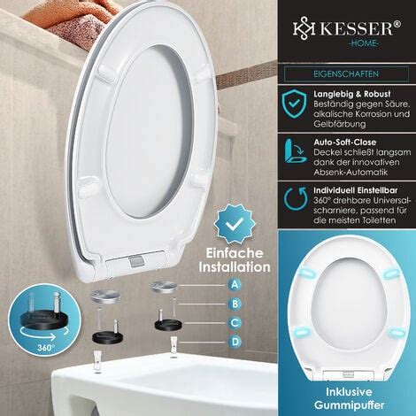 Kesser Sedile Per Wc Con Chiusura Ammortizzata Coperchio Per Wc Con