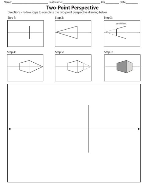 Two Point Perspective Worksheets Pdf Perspective Graphical