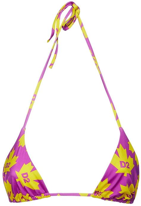 Dsquared Maple Logo Triangle Bikini Top Shopstyle Two Piece Swimsuits