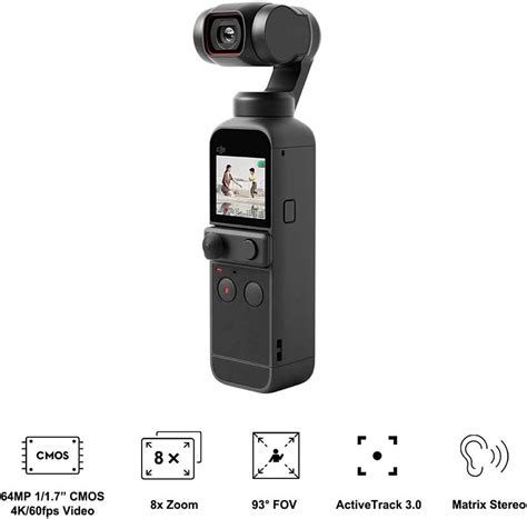 DJI Pocket 2 Creator Combo 3 Axis Camera, Gimbal 4K 64MP, 8x Zoom, AI ...