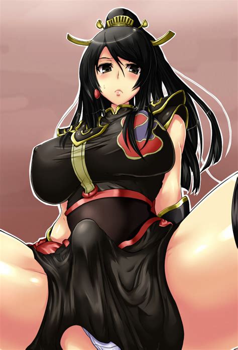 1girl Black Hair Blush Breasts Bulge Dress Embarrassed Erect Nipples Erection Erection Under