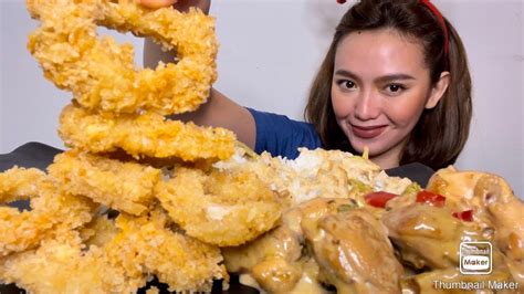 Pinoy Lunch Mukbang Bicol Express Calamares Sini Valencia Youtube