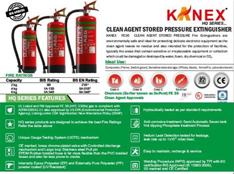 Dry Powder Type A Class Kanex Fire Extinguisher For Offices Capacity