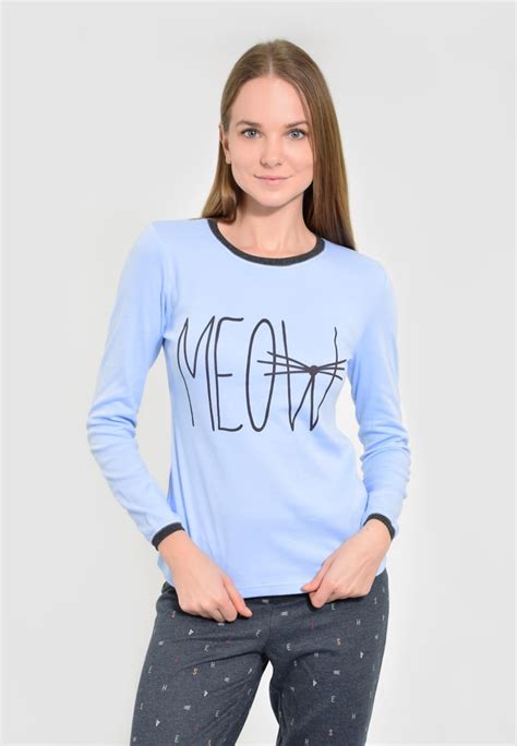 Пижама теплая женскаяя N.EL из трикотажа футер меланж