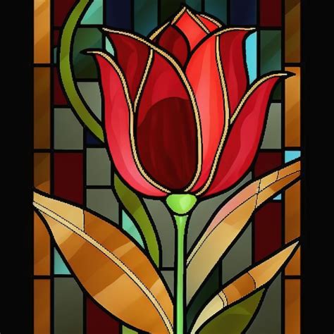 Stained Glass Tulips Patterns