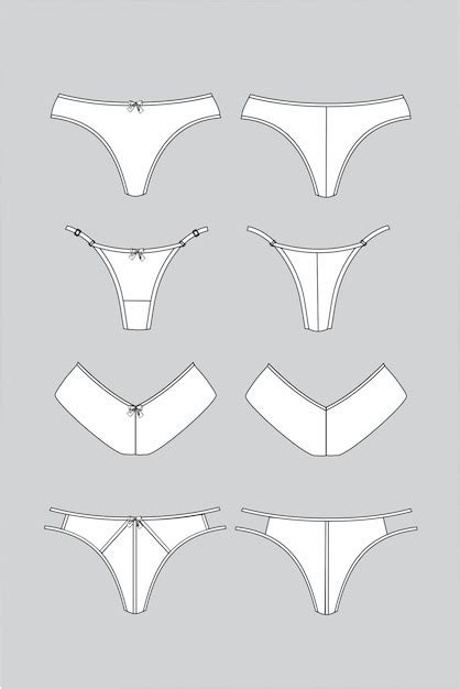 Desenho T Cnico De Lingerie Ilustra O De Roupa Interior Intima Ilustra O De Cal As Vector