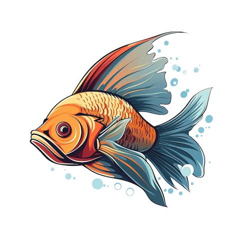 Aquarelle Poisson Clipart Aquatique Illustration Art Photo Premium