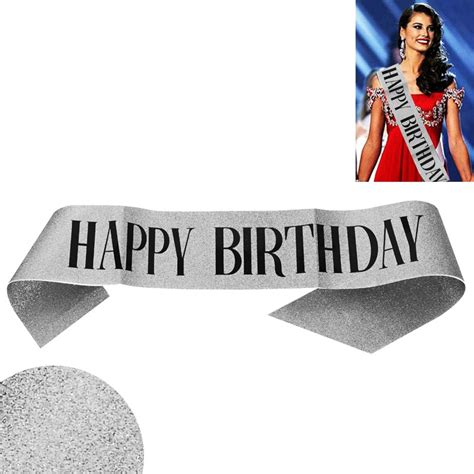 Парти лента "Happy Birthday" /брокатена/.