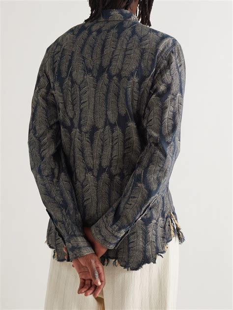 Kapital Feather Jacquard Denim Western Shirt Blue Kapital