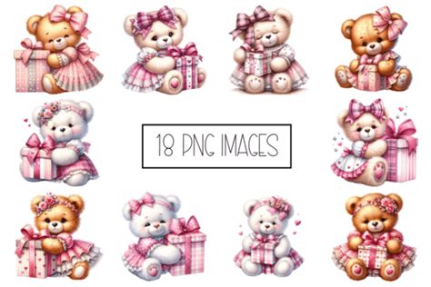 Girlie Teddy Bears Graphic By DesignSuiteStudio Creative Fabrica