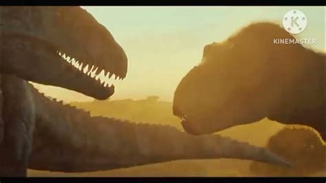 Jurassic World Dominion Prologue T Rex Vs Giganotosaurus Resound Youtube