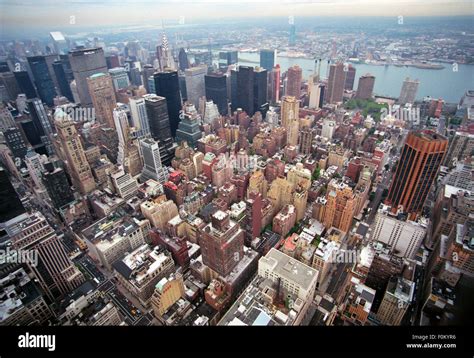 Aerial View Of Manhattan From The Empire State Building New York