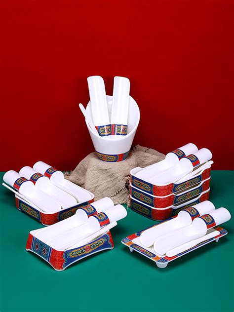 Dining Set Internet Celebrity Hot Pot Restaurant Side Dish Tableware Melamine Barbecue Plate