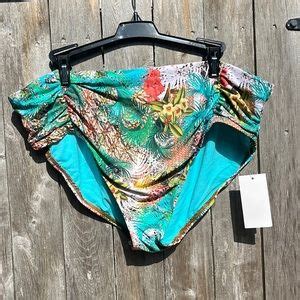 Curve By Sunsets Swim Curve By Sunsets Tahitian Dream Shirred Bikini Bottomsize Nwt Poshmark