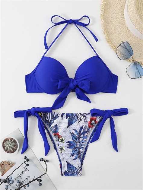 Bikini Push Up Con Nudo Delantero Halter Aury Sabi