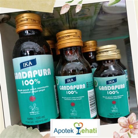 Jual MINYAK GOSOK GANDAPURA IKA 100 ML 60 ML 30 ML Shopee Indonesia