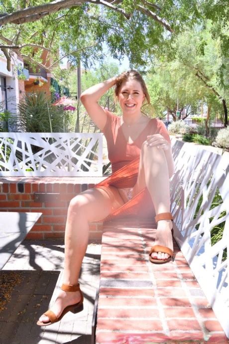 Glamorous Brunette Babe Sage Flashing Her Panties And Bra In Public CoedCherry