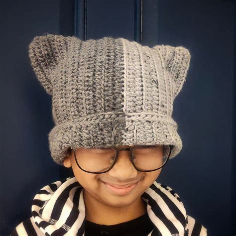Cat Beanie Crochet Cat Beanie Crochet Pussy Cat Hat Cat Ears Hat Crochet Cat Hat Voodoo